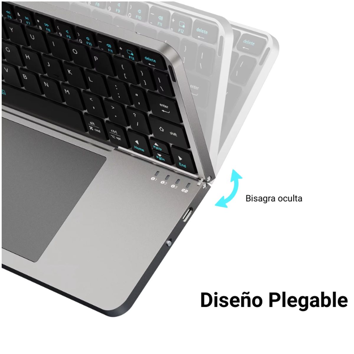 OEM - Teclado PLEGABLE con TOUCHPAD Bluetooth - SPACE GRAY