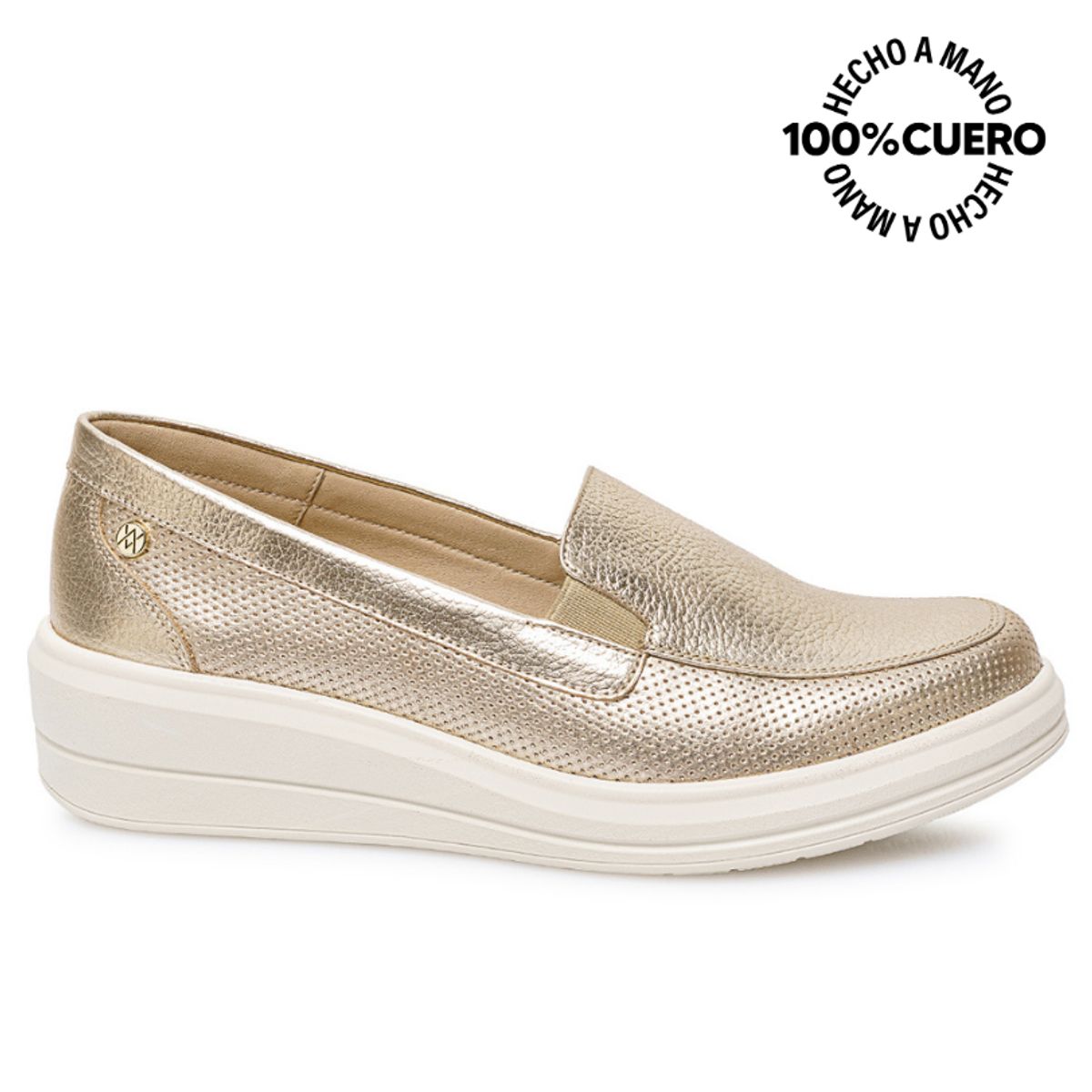 VIALE - Zapato Slip On Casual WIL-2627 Dorado Viale Cuero