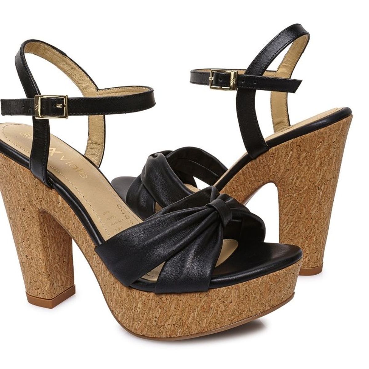 VIALE - Sandalia Dorsay Casual SOFI-2601 Negro Viale Cuero