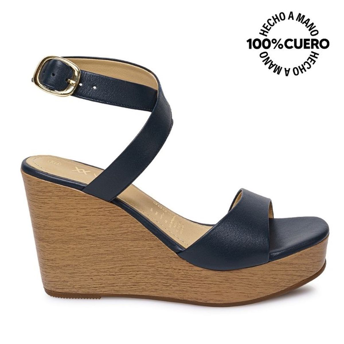 VIALE - Sandalia Dorsay Casual SOFI-2605 Azul Viale Cuero