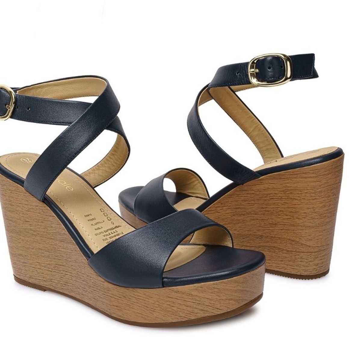 VIALE - Sandalia Dorsay Casual SOFI-2605 Azul Viale Cuero