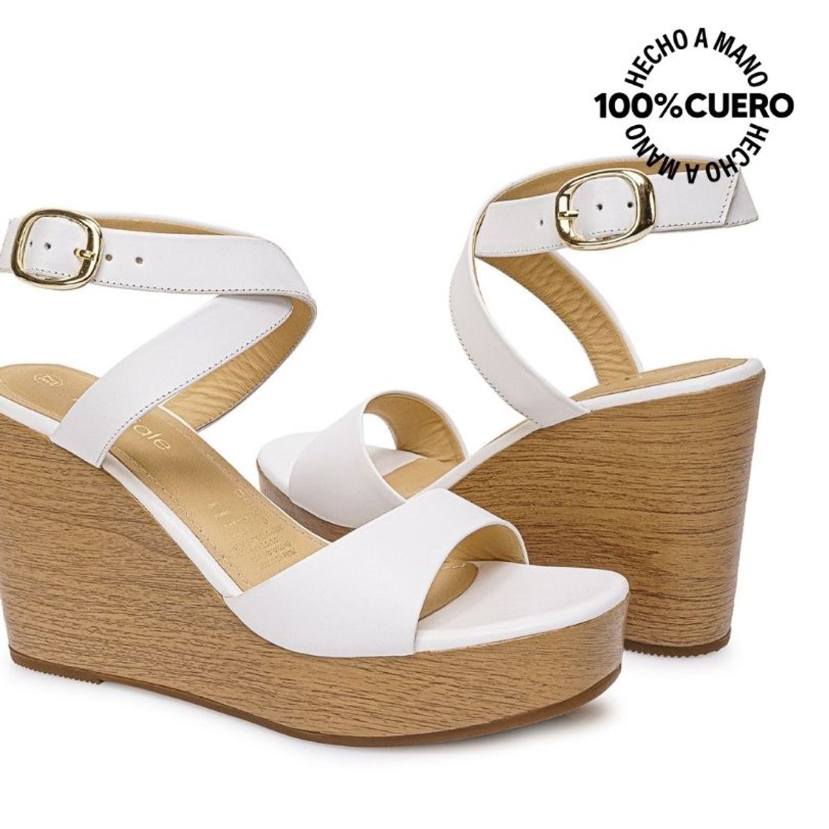 VIALE - Sandalia Dorsay Casual SOFI-2605 Blanco Viale Cuero