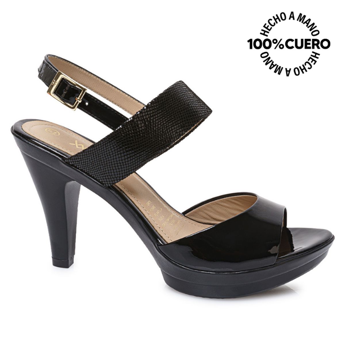 VIALE - Sandalia Dorsay Casual ALE-2601 Negro Viale Cuero