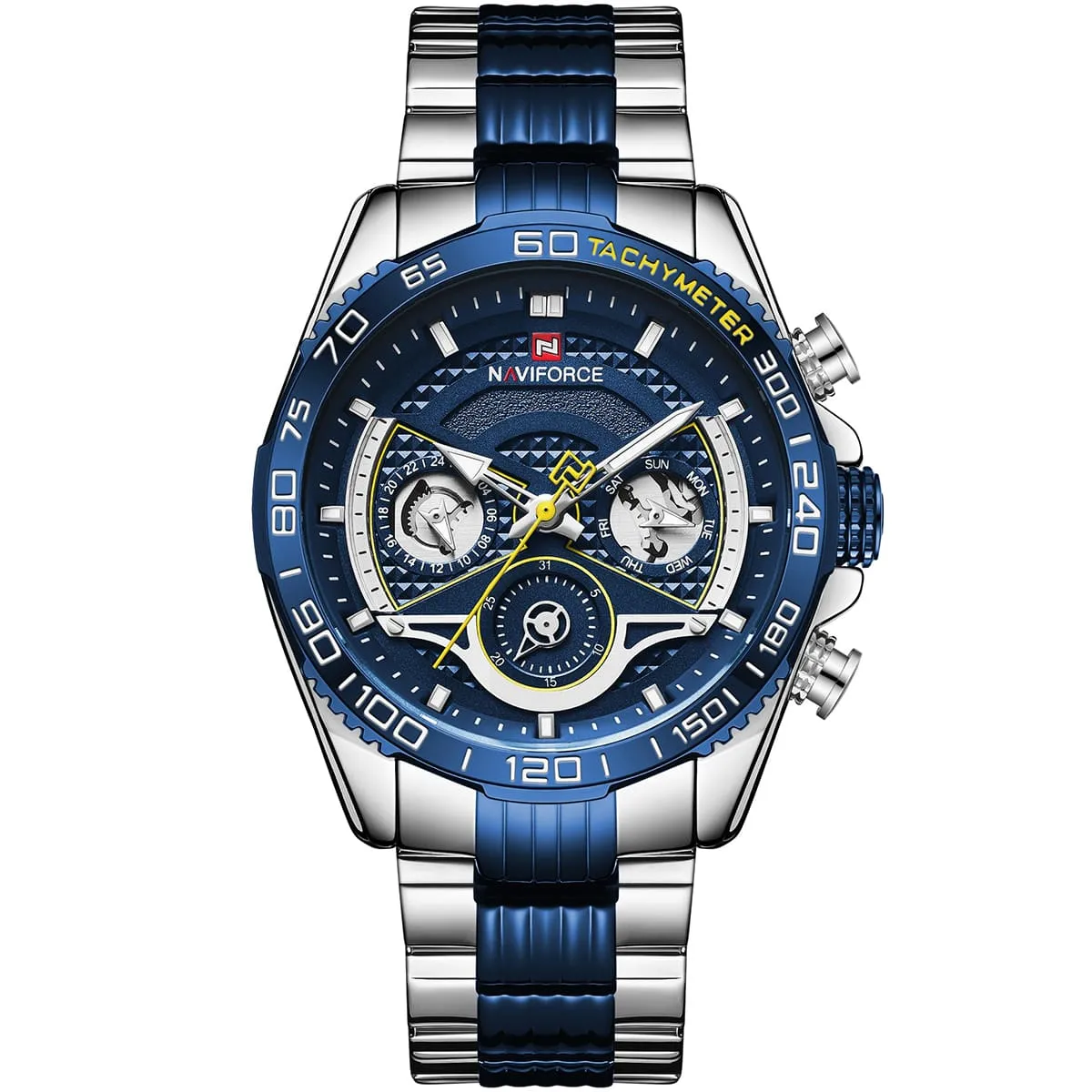 NAVIFORCE - Reloj Naviforce NF9185 Color AzulPlata de Correa Acero para Caballero