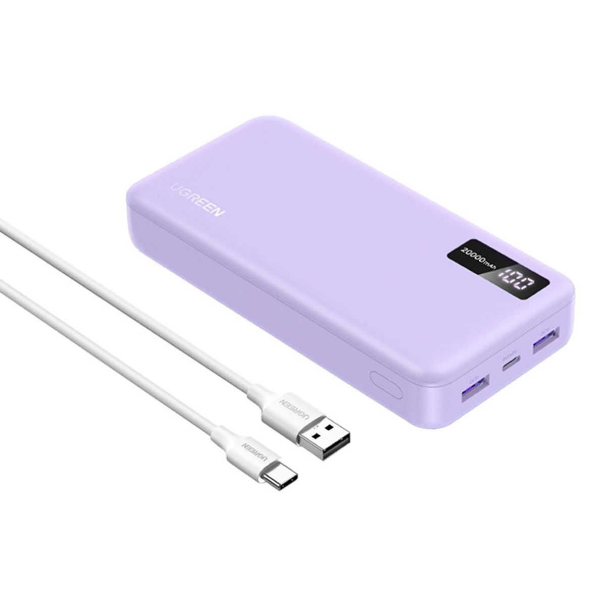 UGREEN - Power Bank Carga Rápida Pantalla 20000mAh Morado Ugreen PB312 65590B