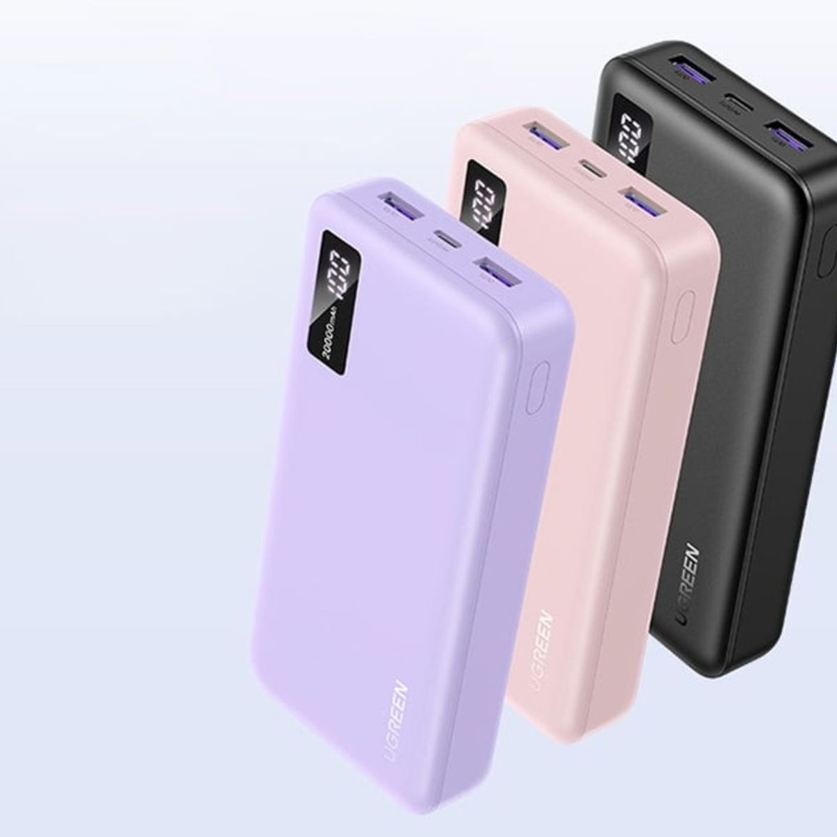 UGREEN - Power Bank Carga Rápida Pantalla 20000mAh Ugreen PB312 Rosa - 65589B