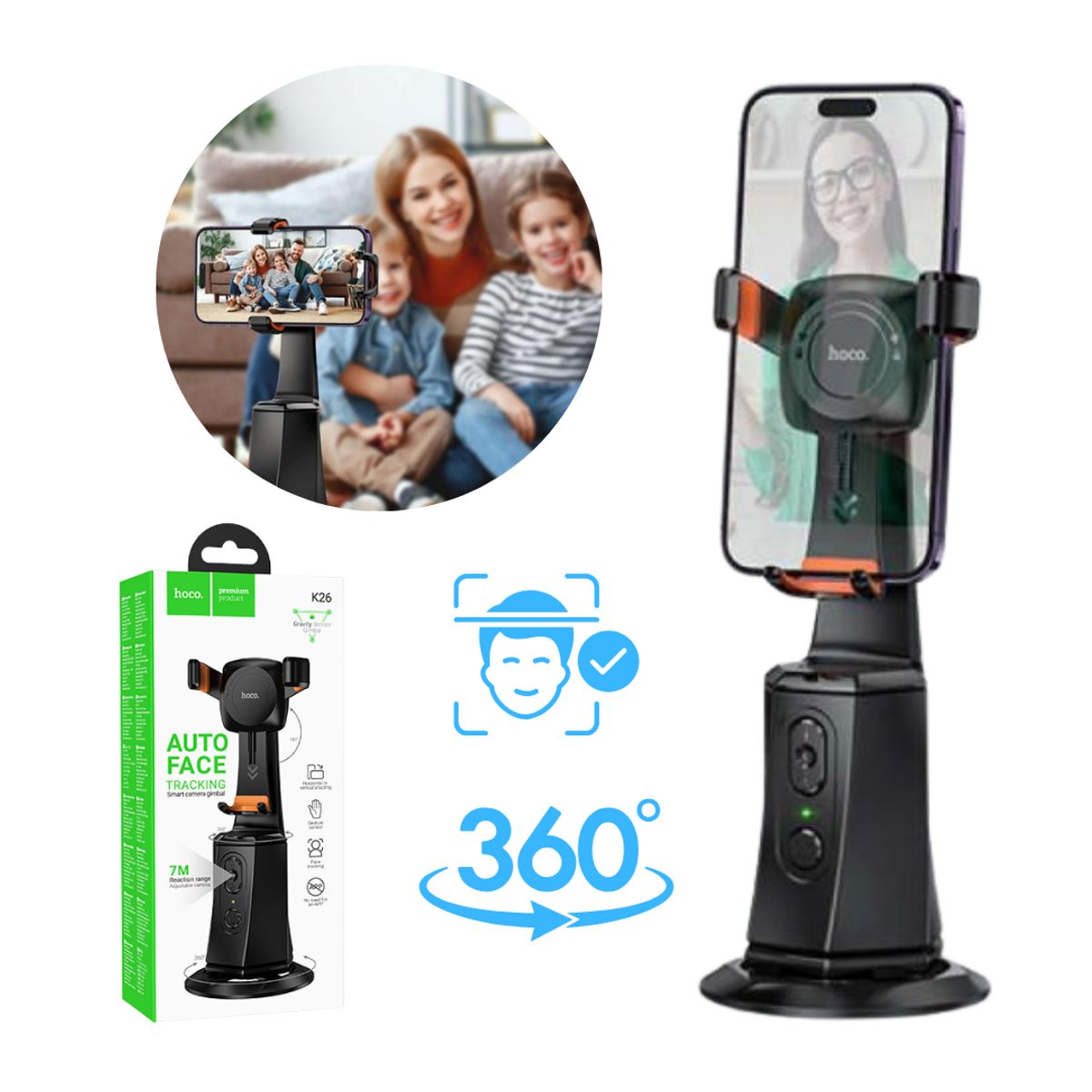 HOCO - Holder Soporte Trípode con Seguimiento Facial Recargable Streaming