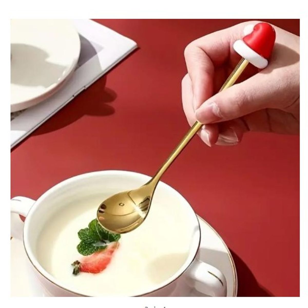 GENERICO - Set de 6 Cubiertos Navideños A1 DORADOS de Calidad