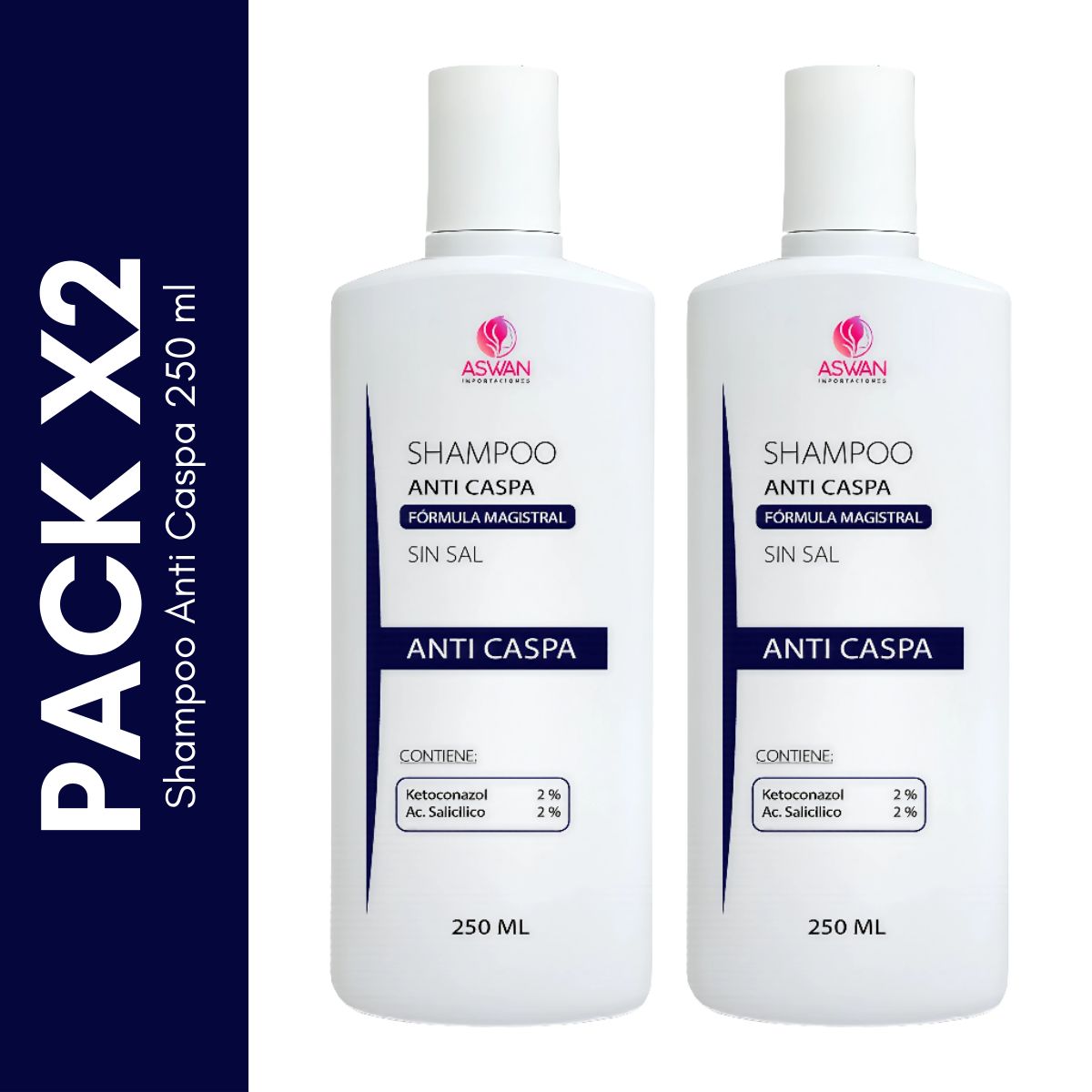 GENERICO - Pack x2 Shampoo Anti Caspa 250 ml