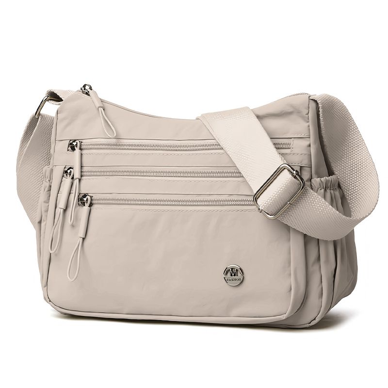 KELLER - Bolso Bandelera con Correa Ajustable Y Múltiples Bolsillos Camel BP3