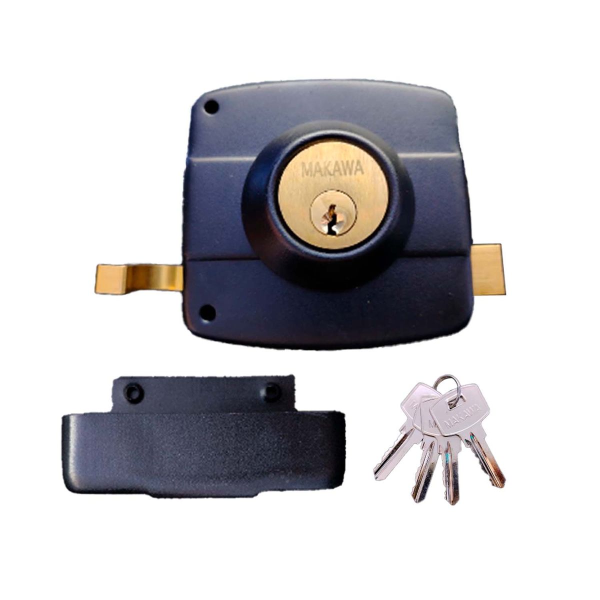 GENERICO - Chapa Cerradura Sobreponer Metálica Pesada Alta Seguridad