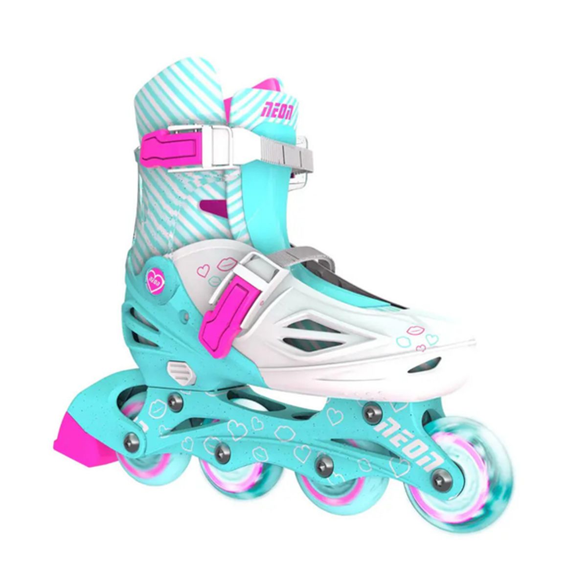YVOLUTION - Yvolution patines ajustables Talla 34-37 turquesa y fucsia