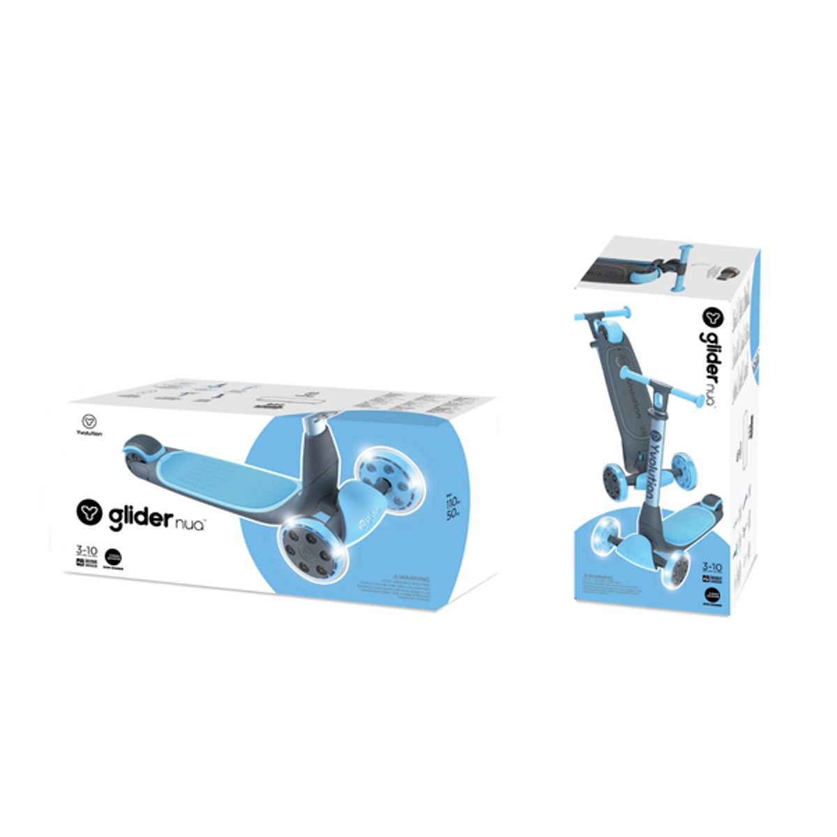 YVOLUTION - Yvolution scooter plegable YGlider NUA azul con ruedas LED