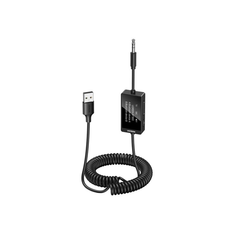 UGREEN - Transmisor y Receptor Ugreen Bluetooth con Dual 35mm AUX Negro 45236