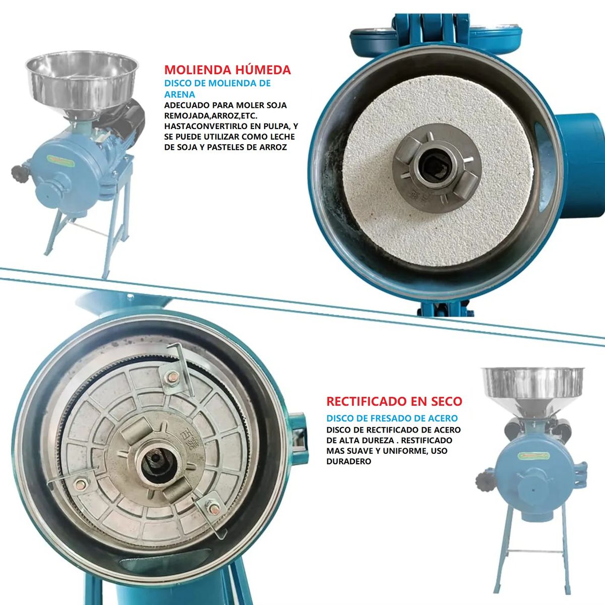 OEM - Molino Eléctrico Granos Húmedo Seco Modelo dual 3HP 220V