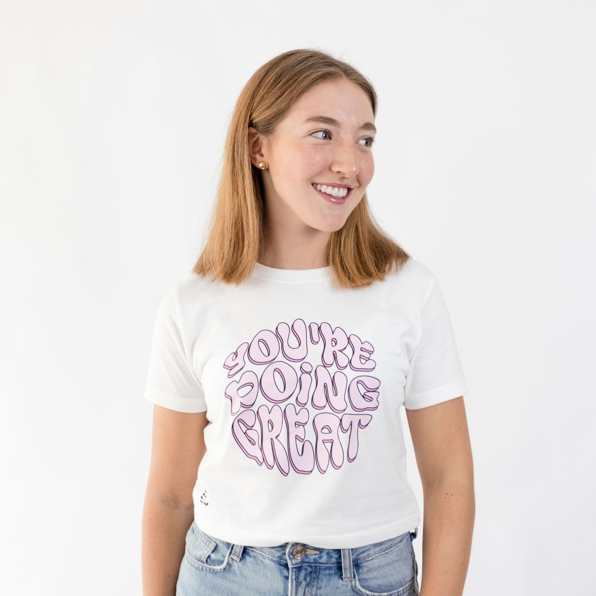 CINCO AM - CROP TOP LIFESTYLE WOMEN SKY PEARL DOING GREAT  CINCO AM