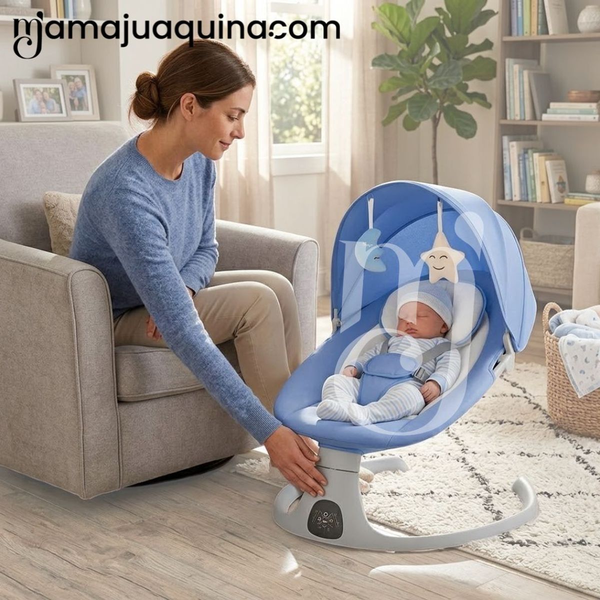 BABY - Silla Mecedora Didactica «STAR» con Bluetooth Blue