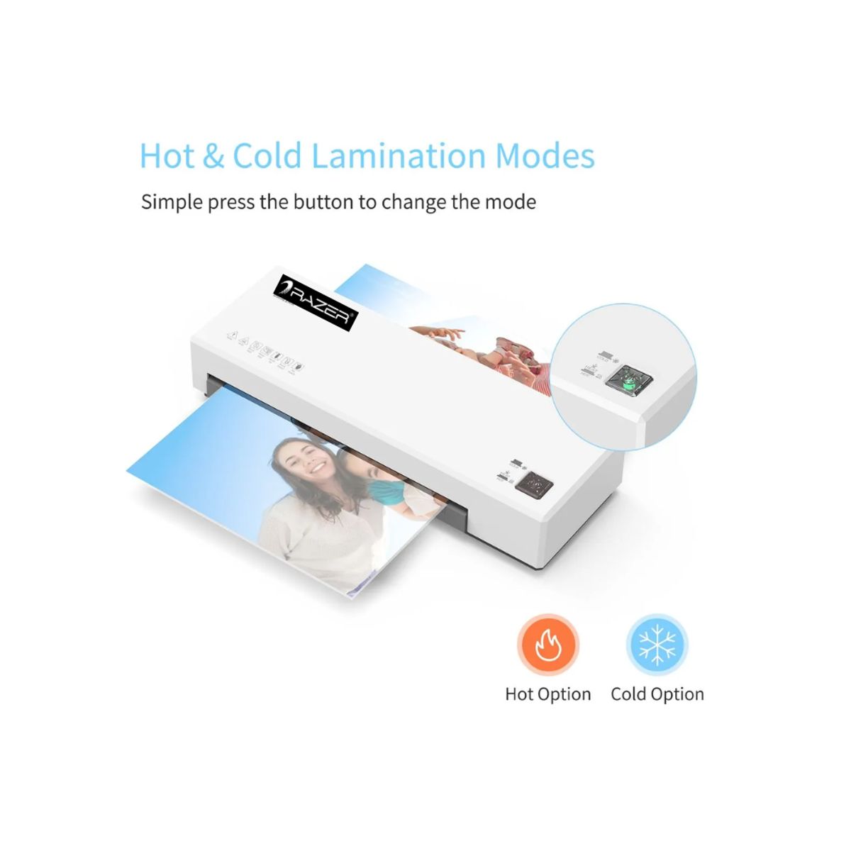 RAZER - Enmicadora A4 Razer SL266  dos rodillos  color blanco