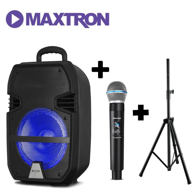 MAXTRON - Parlante Maxtron Libidum MX321VB con 2 Micrófono + SOPORTE