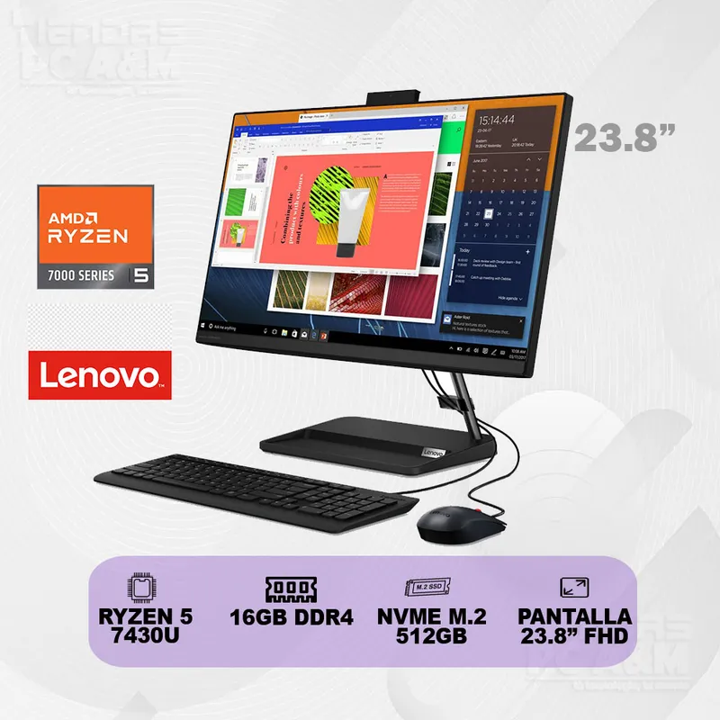 LENOVO - All In One Lenovo IdeaCentre AIO 3 24ALC6 - 23.8" - AMD Ryzen 5 7430U