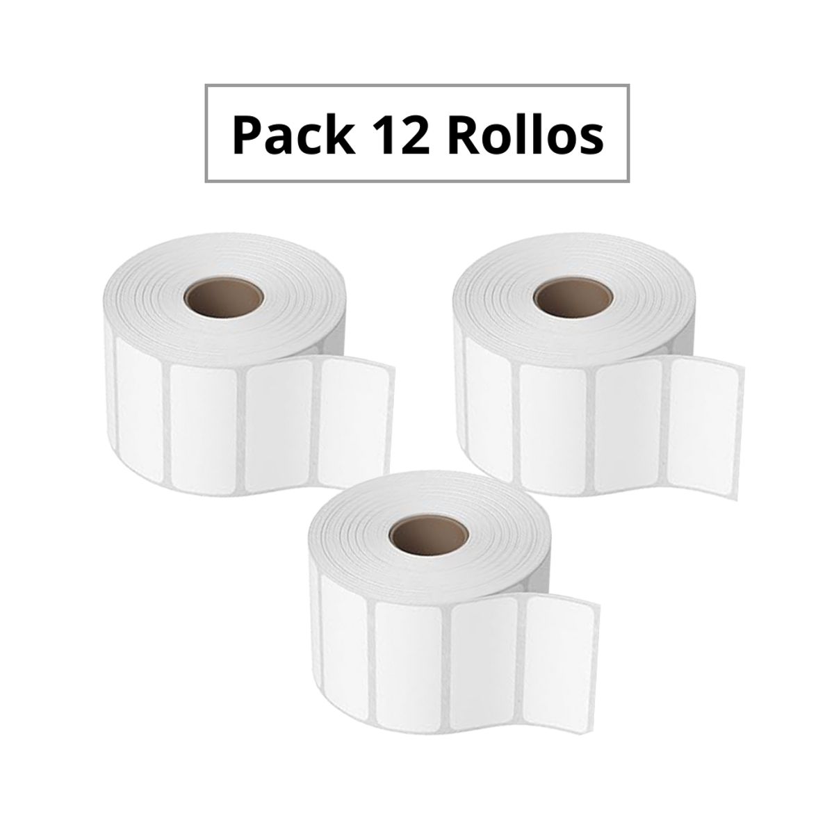 GENERICO - 12 Rollos Etiquetas Adhesivas 5x2.5cm Transferencia Térmica