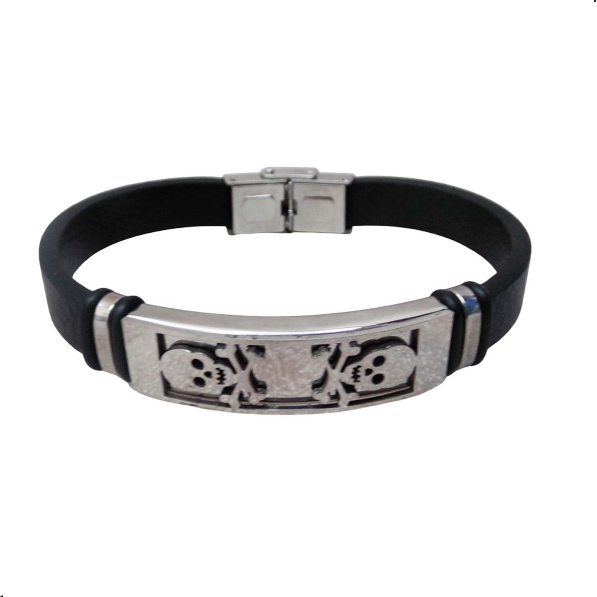 GENERICO - Pulsera Elegante De Cuero Pu Con Esclava Para Hombres