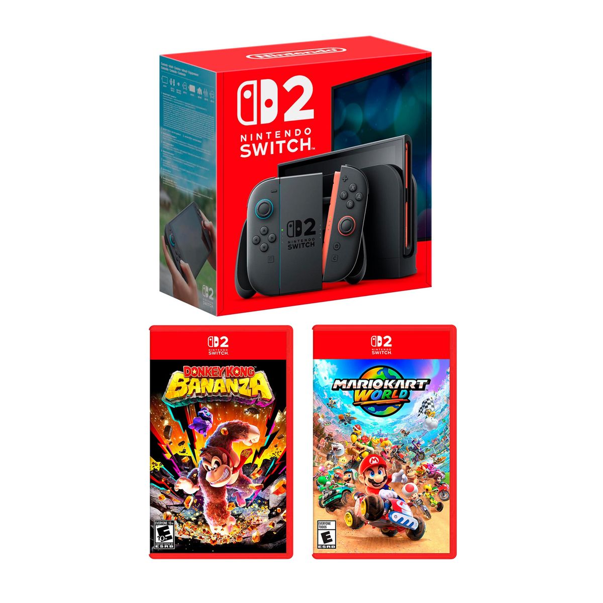 NINTENDO - Consola Nintendo Switch 2 + Mario Kart World + Donkey Kong Bananza
