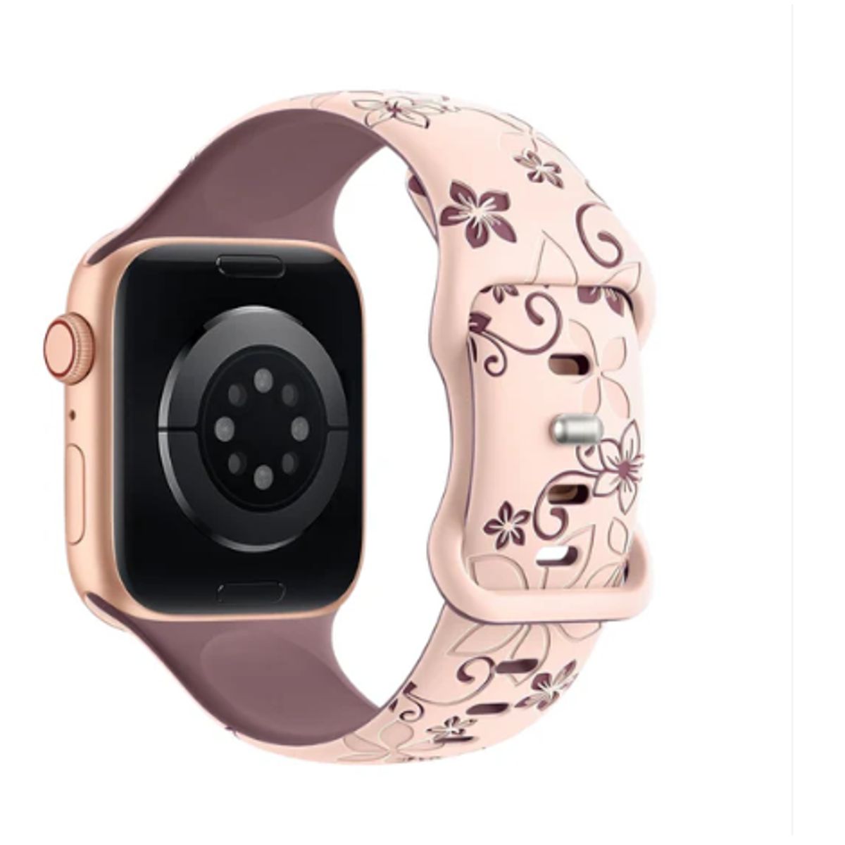 GENERICO - Correa Floral 2D para Apple Watch 45mm  - Rosada