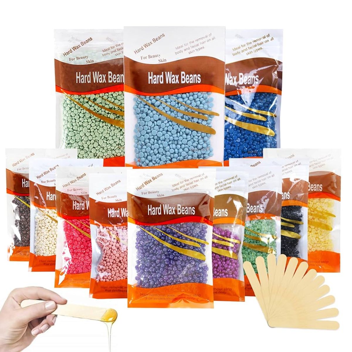 OEM - 500gramos Cera y 50Aplicadores de Depilación Granos Perla Depilatoria