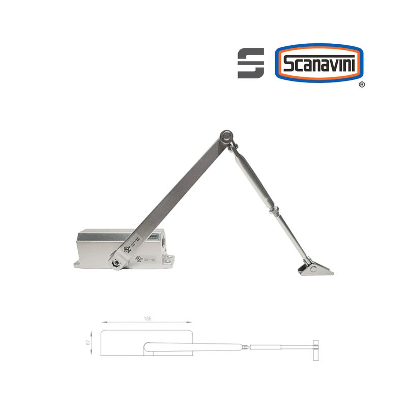 SCANAVINI - Brazo Hidráulico DT-63H Puertas 45 a 65 kg.Con retención a 90º.