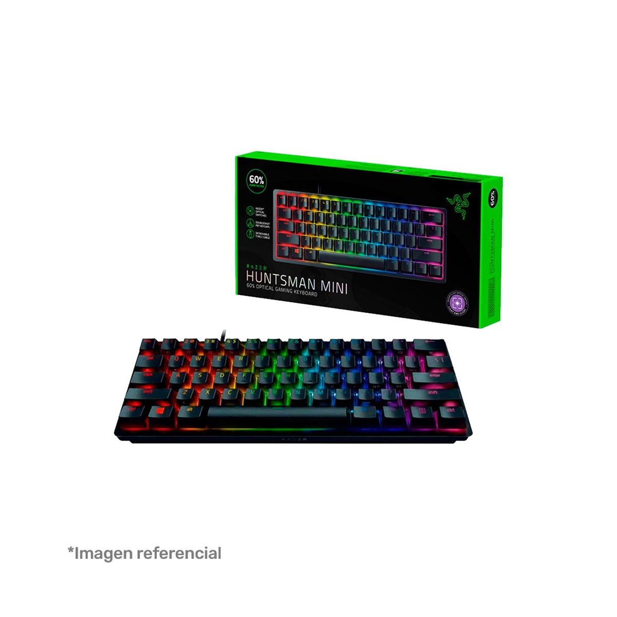 RAZER - Teclado Gamer Razer Huntsman Mini 60% SP Optical Gaming Black