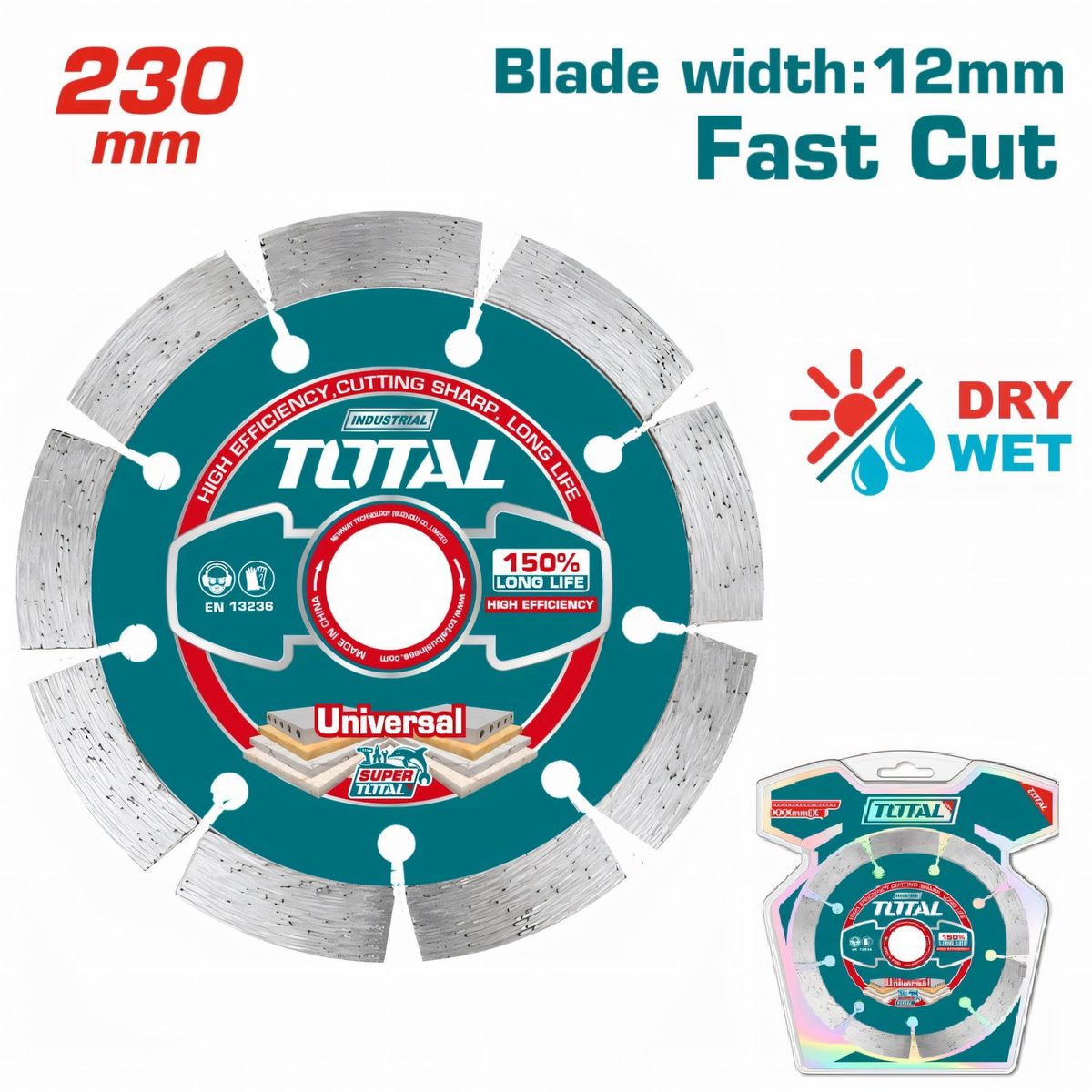 TOTAL TOOLS - Disco Corte Total Diamantado Segmentado 9Pulgadas - TAC21123012