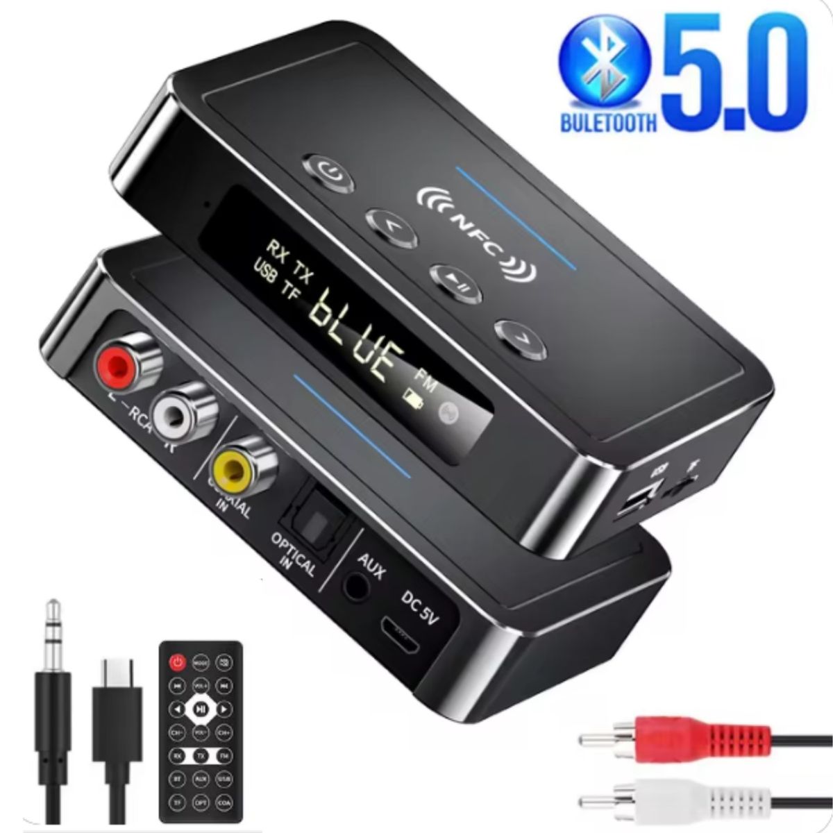GENERICO - Bluetooth Receptor Transmisor 5.0 Aux Rca Usb Fm Optical Tf M6
