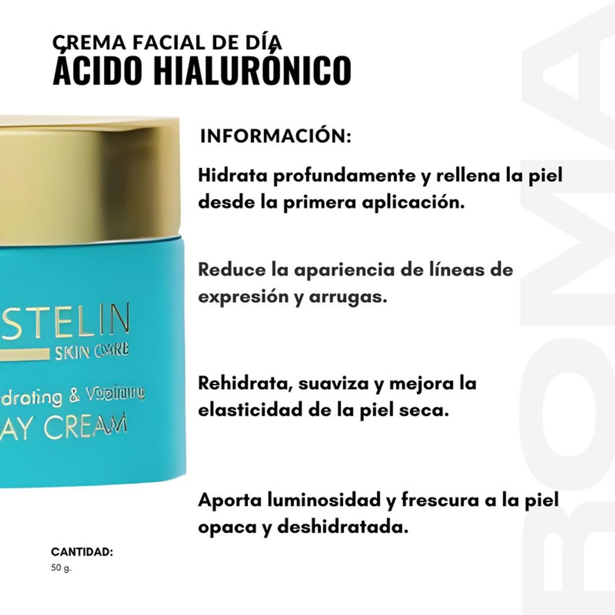 GENERICO - CREMA DE DÍA ÁCIDO HIALURÓNICO 50G ESTELIN