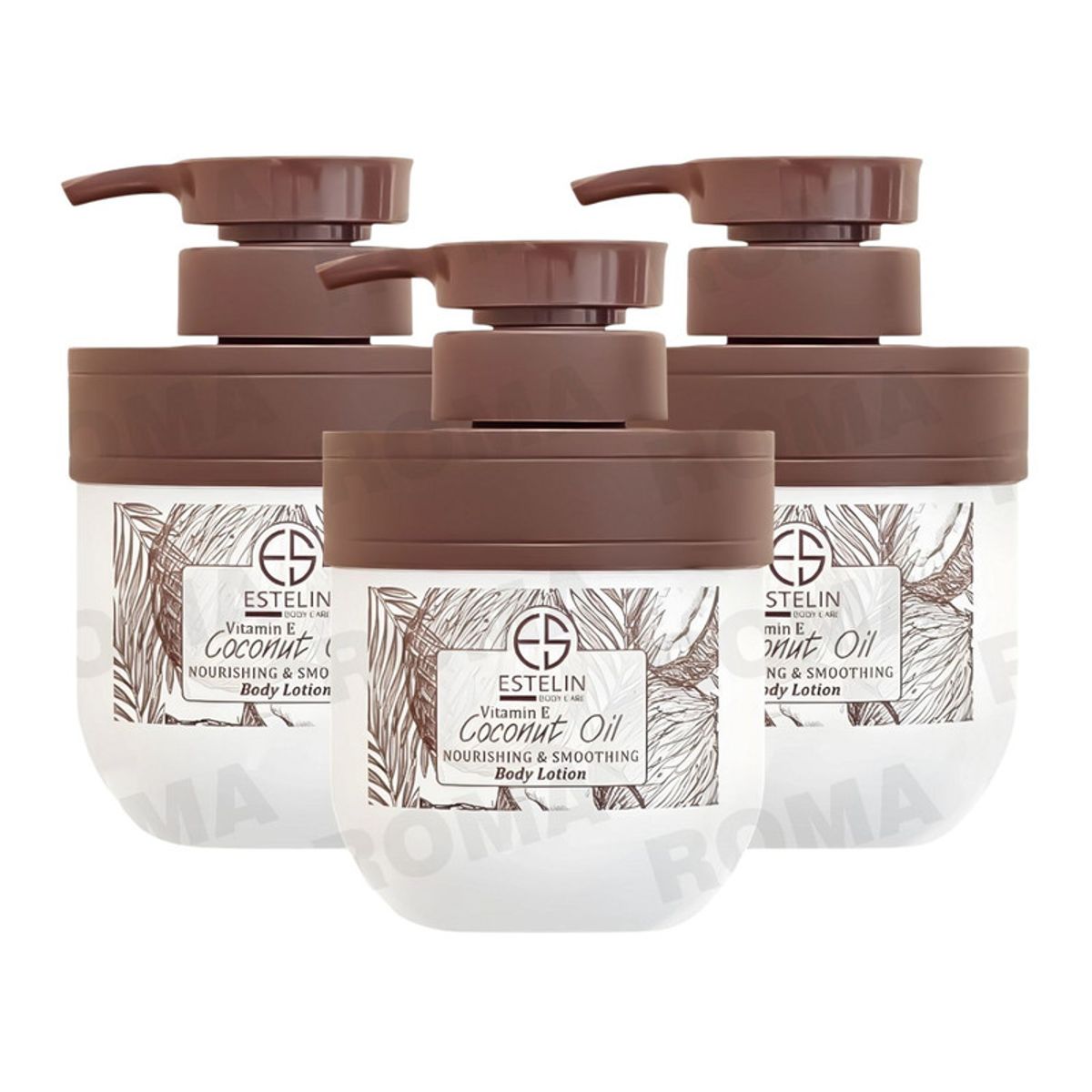 GENERICO - PACK 3 LOCIÓN CORPORAL ACEITE DE COCO Y VITAMINA E 300ML ESTELIN