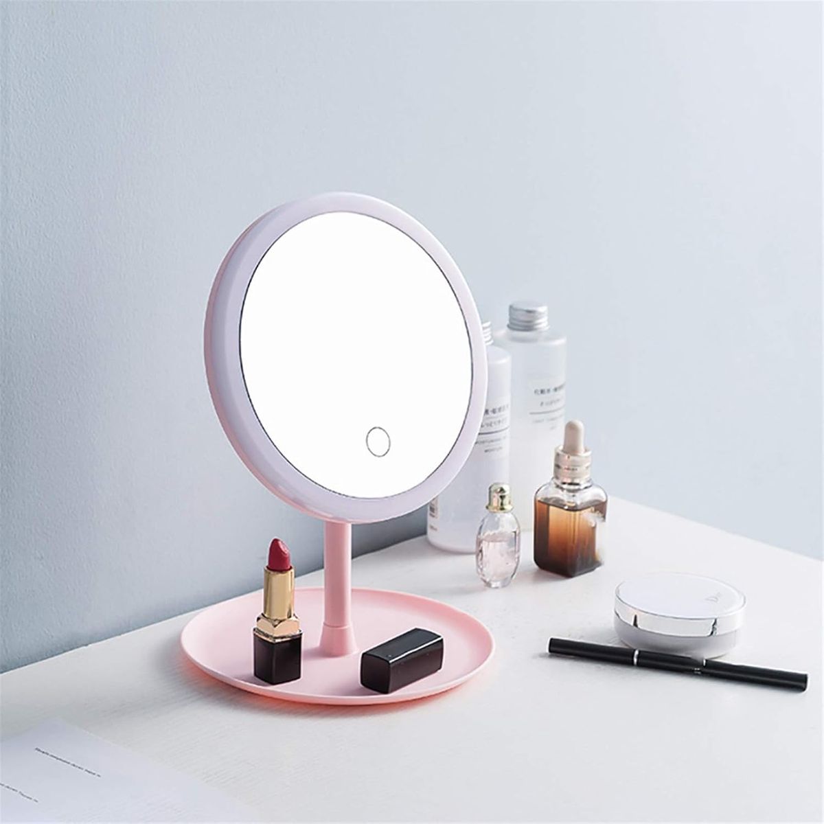 GENERICO - Espejo De Maquillaje Recargable Táctil 3 Tonos De Luz