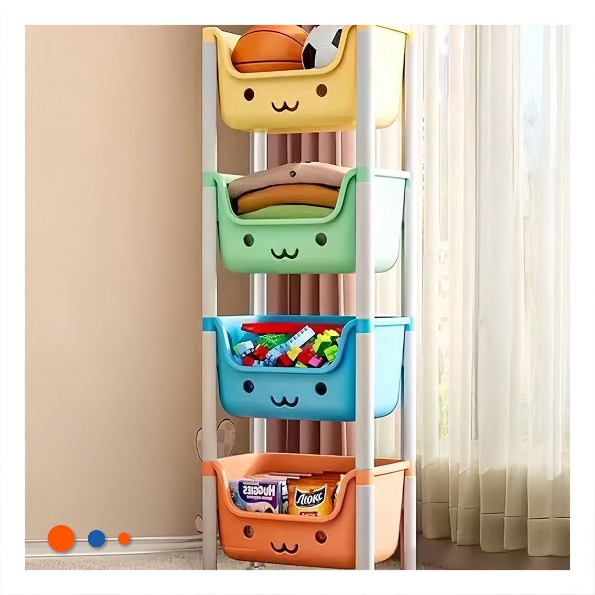 GENERICO - Pack4 Repisa de Niños 4 N Multicolor Y+Papel de Regalo