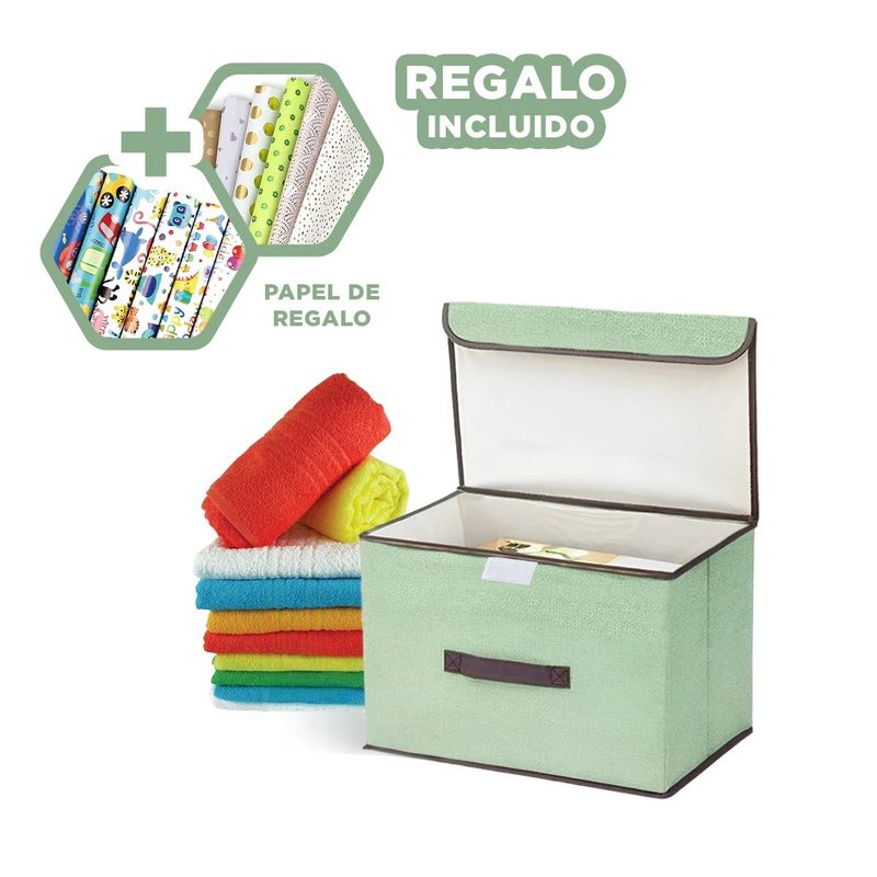 GENERICO - Pack6 Cesta para Guardar Articulo en Verde Y+Papel de Regalo