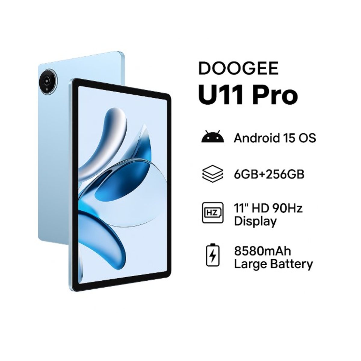 DOOGEE - TABLET DOOGEE U11 Pro, 13MP, 5MP, 6 RAM+256GB ROM, 8580mAh, 90Hz, Azul