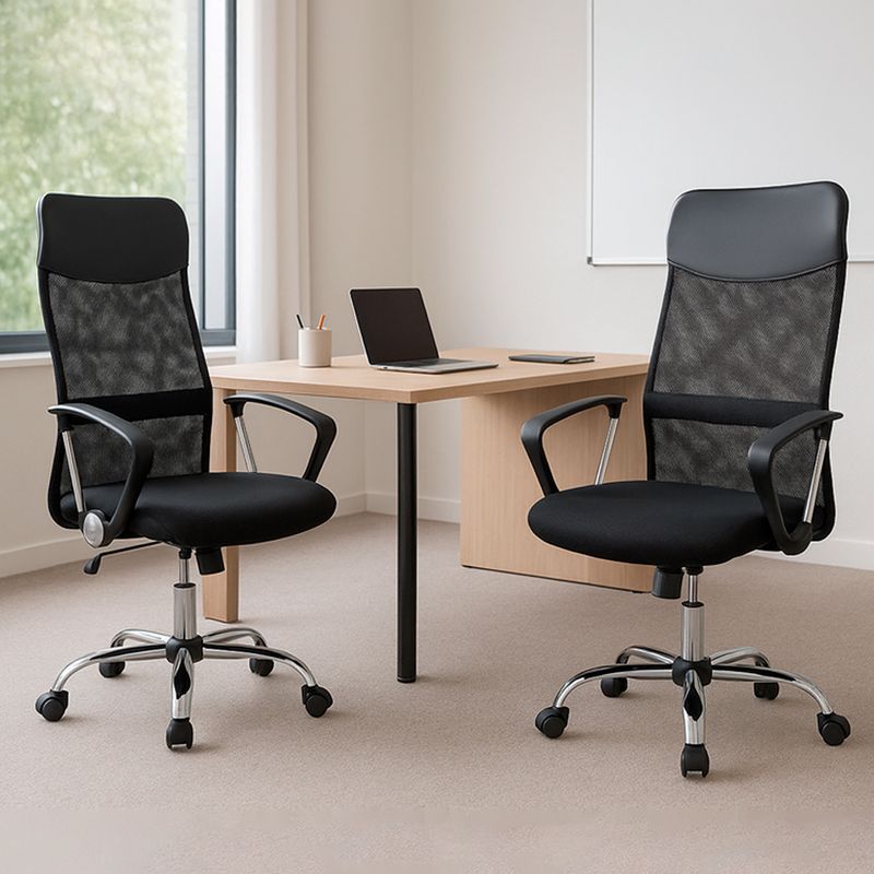 KOMSUM - Pack x2 Sillas de Oficina Ejecutiva Base de Acero Komsum Milan Negro