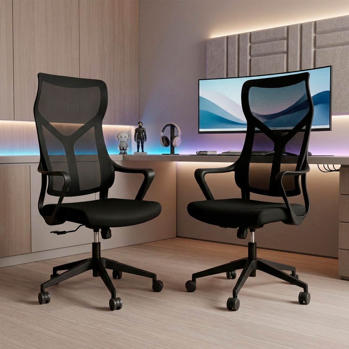 DREIZT - Pack x2 Silla Gamer Dreizt Lyon Mesh Negro