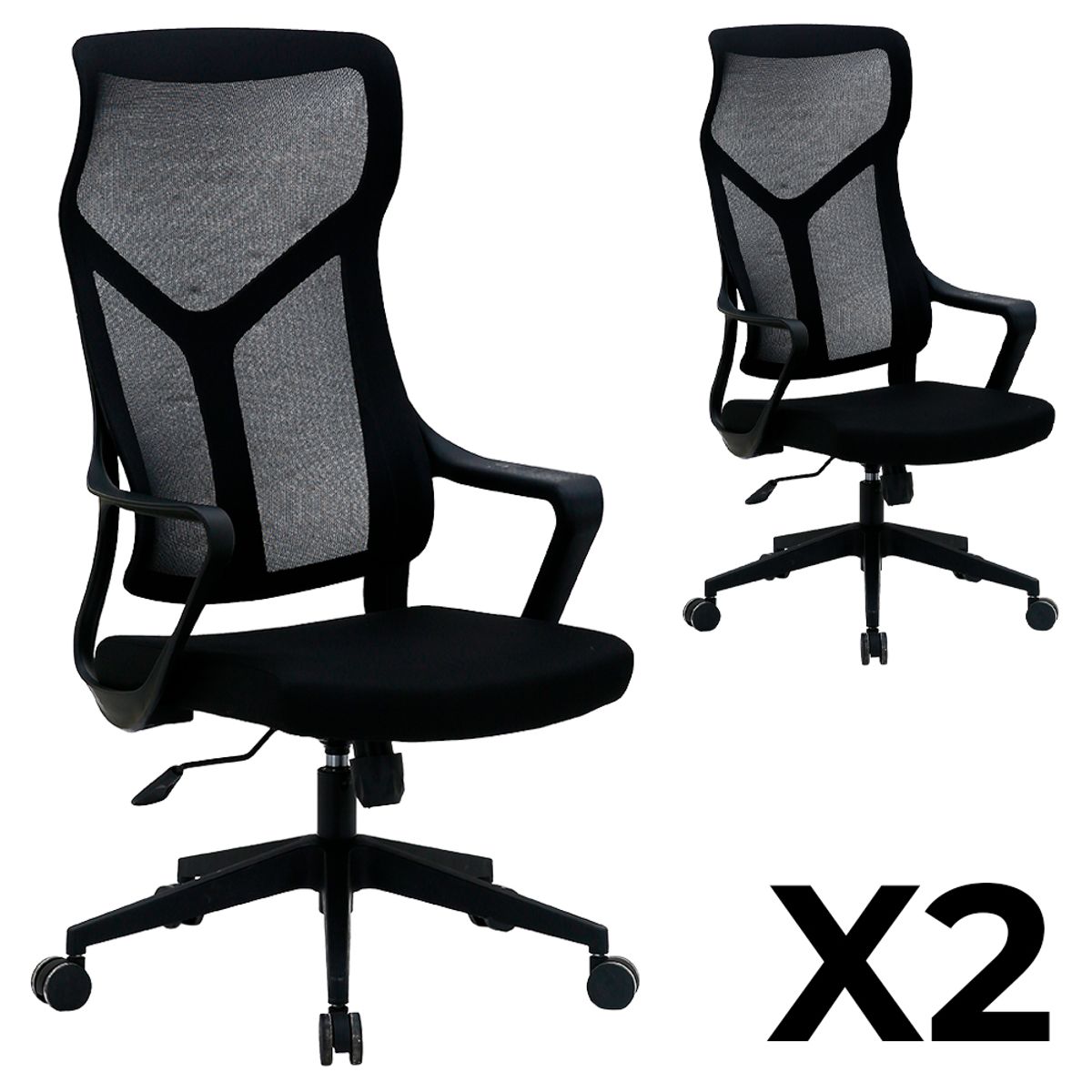 DREIZT - Pack x2 Silla Gamer Dreizt Lyon Mesh Negro