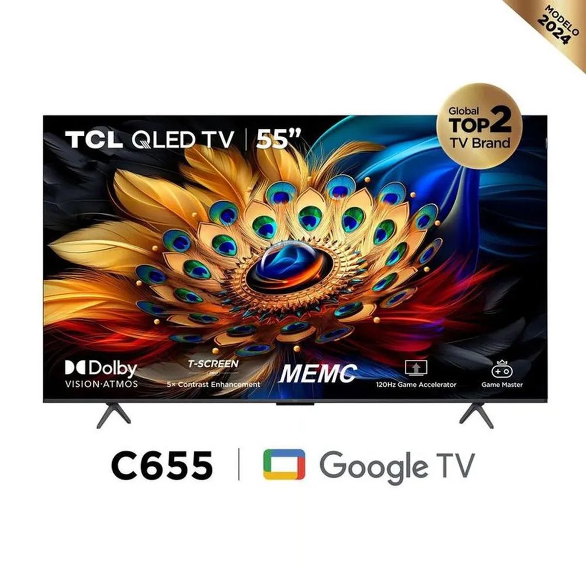TCL - Televisor Tcl 55 Google Tv 55c655 Qled 4k Ultra Hd Smart Tv