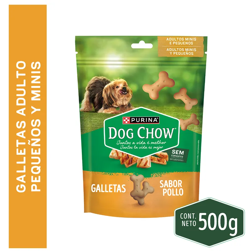 DOG CHOW - Dog Chow Snack perros minpequeño galletas sabor pollo 500gr