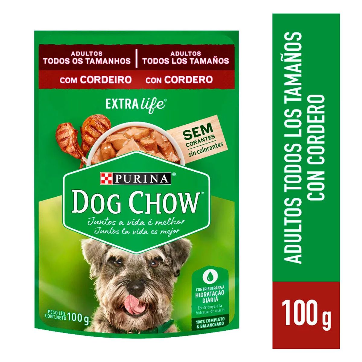 DOG CHOW - Alimento húmedo para perros Dog Chow sabor a cordero 100gr x15 und