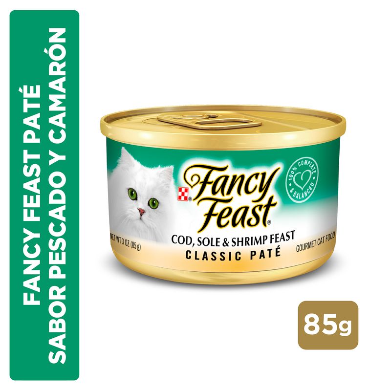 FANCY FEAST - Alimento húmedo gato Fancy Feast paté pescado y camaron 85gr