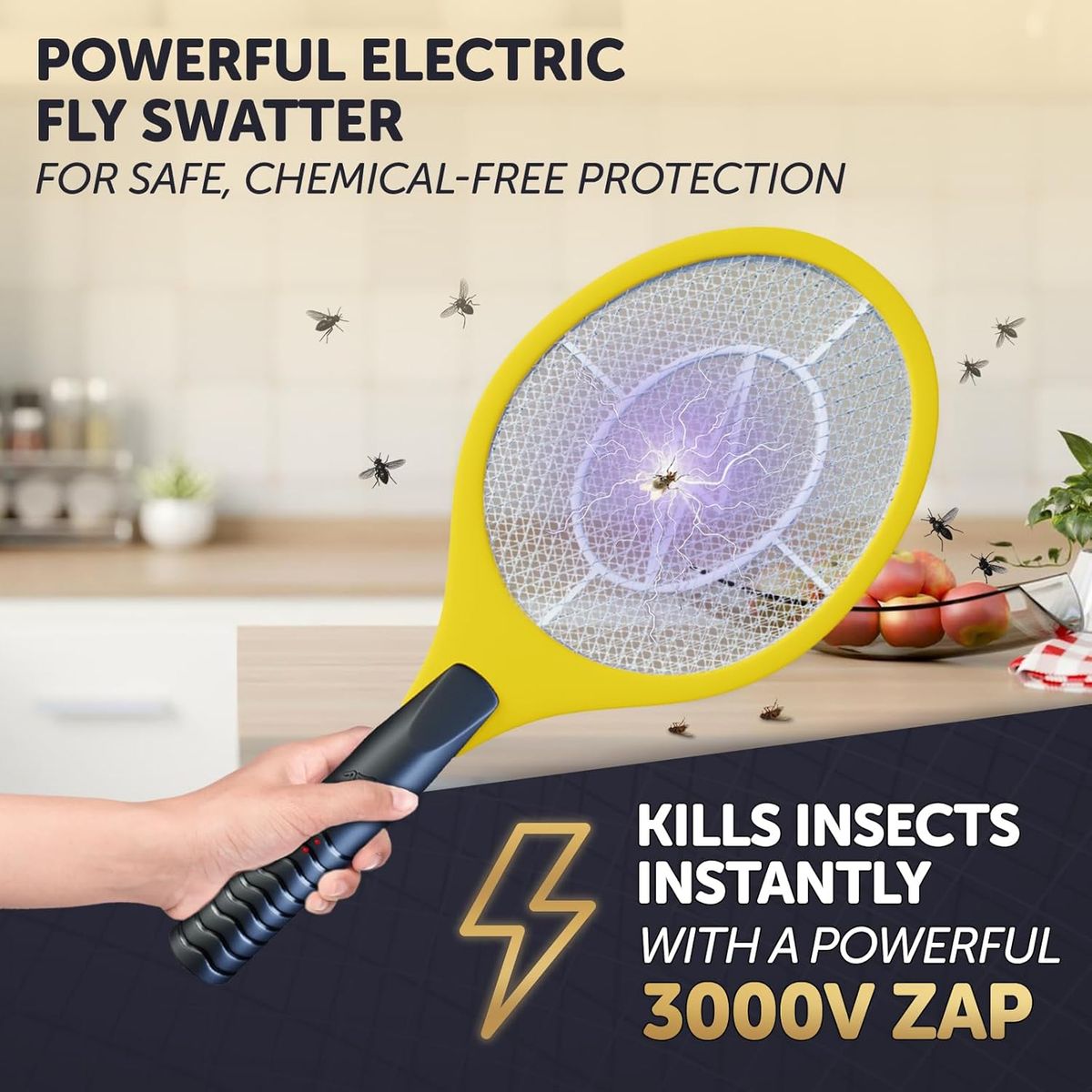 OEM - Raqueta Matamoscas Eléctrica Exterminador de Mosquitos Muy Resistencia