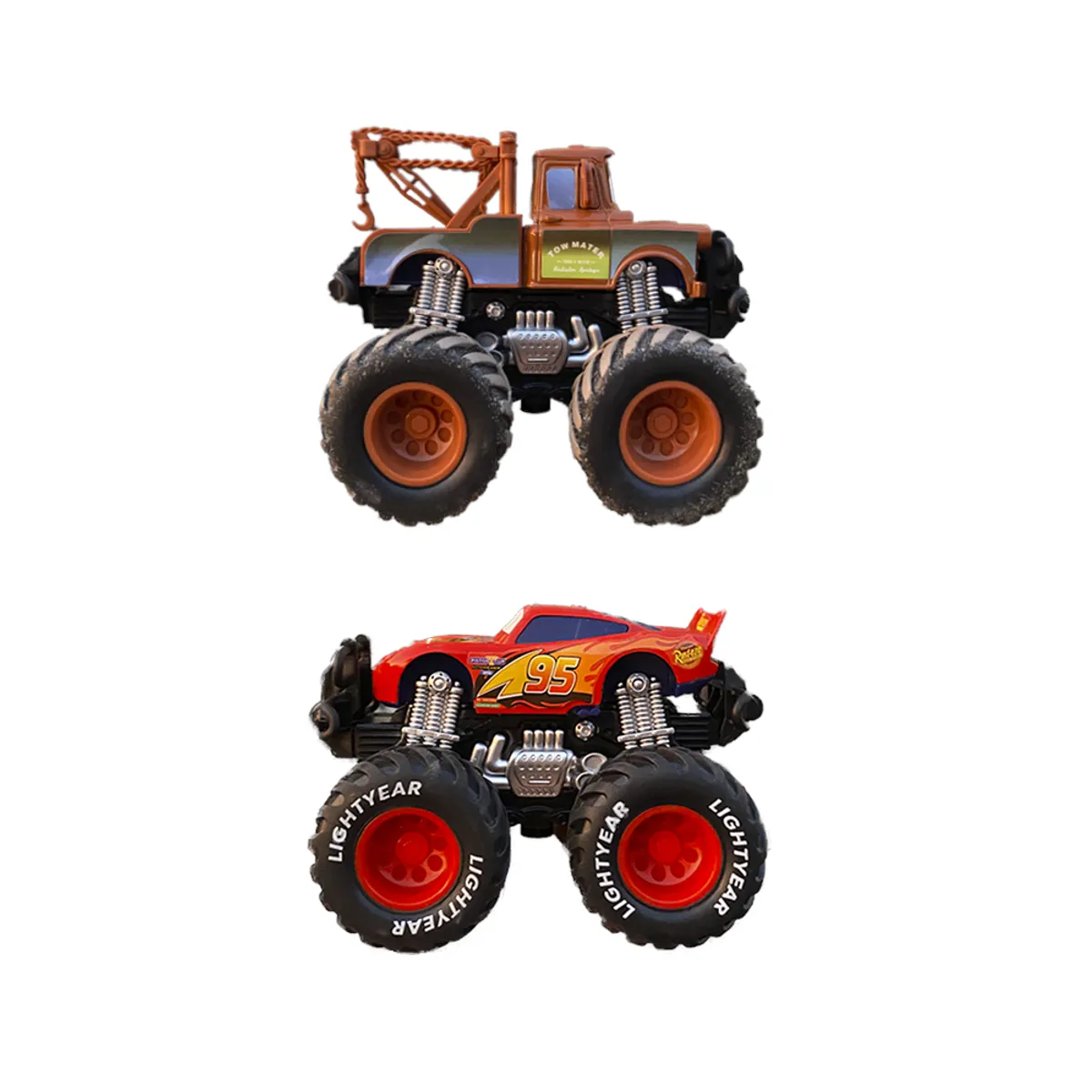 PEQUEÑAS TRAVESURAS - Cars Pack x2 Rayo McQueen y Mate Monsters Trucks