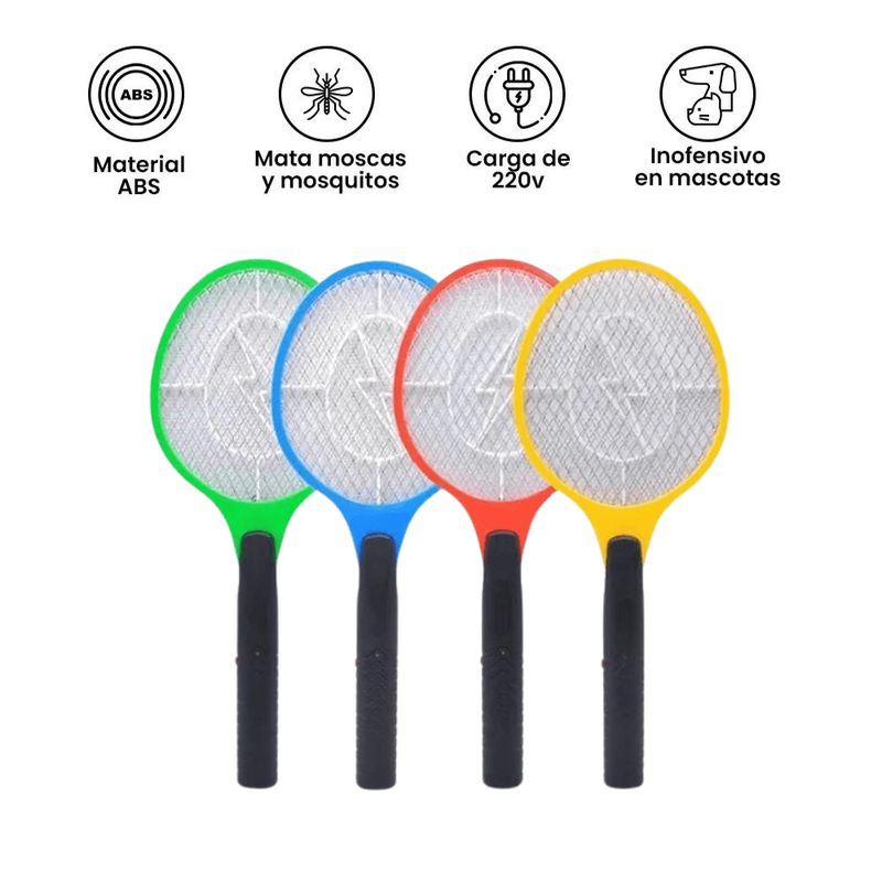 OEM - Pack x3 Raquetas Matamoscas Eléctrica Exterminador de Mosquitos