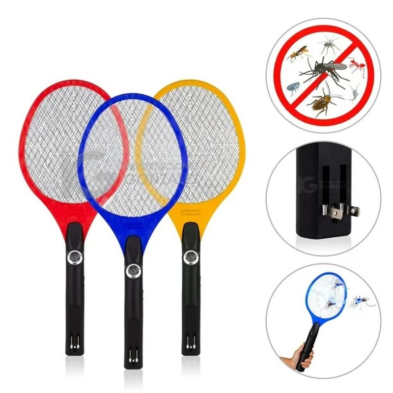 OEM - Pack x3 Raquetas Matamoscas Eléctrica Exterminador de Mosquitos